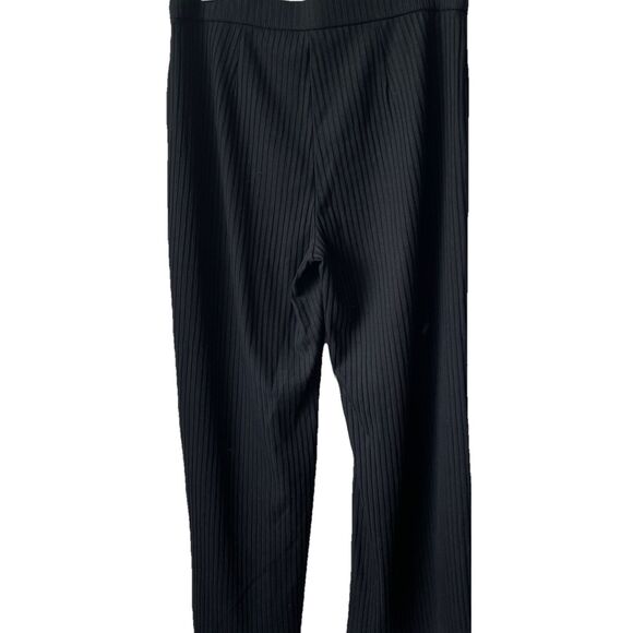 New Eileen Fisher Ribbed Side Slit Wide Leg Pants in Black Size Medium (10-12) - Picture 6 of 6